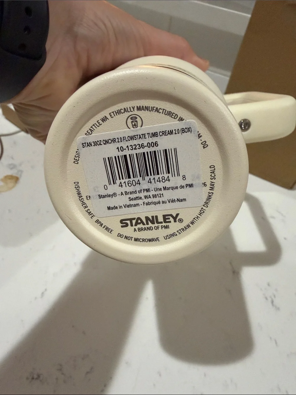 Stanley Cream Quencher Tumbler with Handle and Straw
